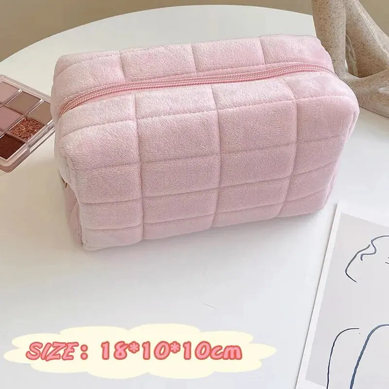 Solid Fur Cosmetic Storage Bag