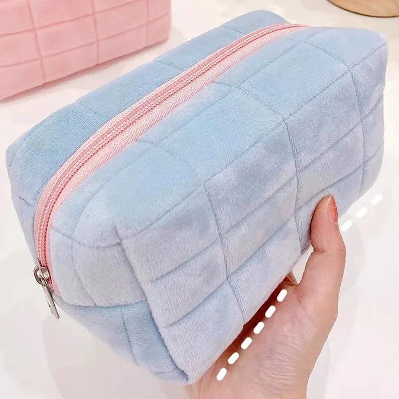 Solid Fur Cosmetic Storage Bag