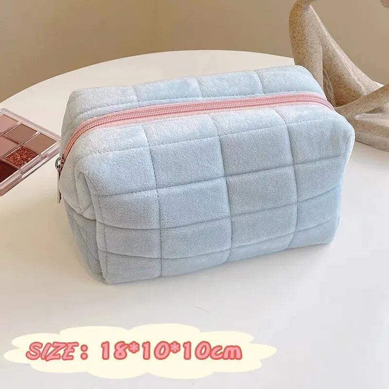 Solid Fur Cosmetic Storage Bag